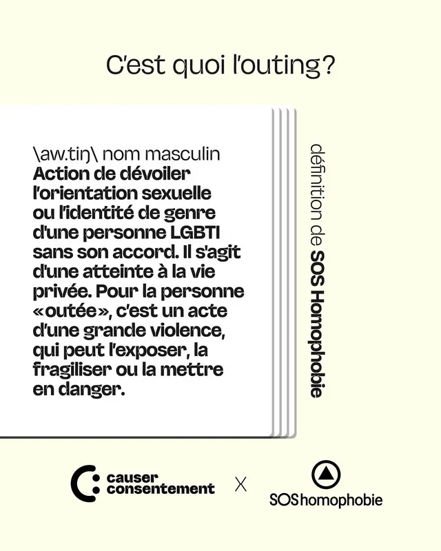 Diapositive « C'est quoi l'outing ? »